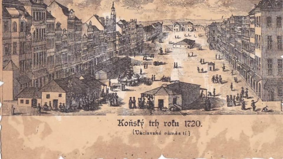 Вацлавская площадь в 1720 году Вацлавская площадь в 1720 году