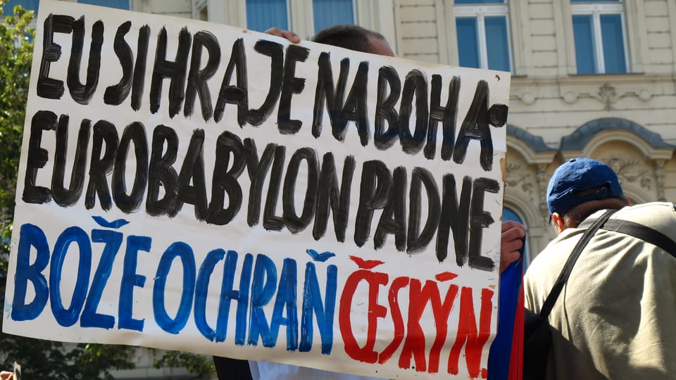 Митинг противников Prague Pride (Фото: Кристина Макова) Митинг противников Prague Pride (Фото: Кристина Макова)