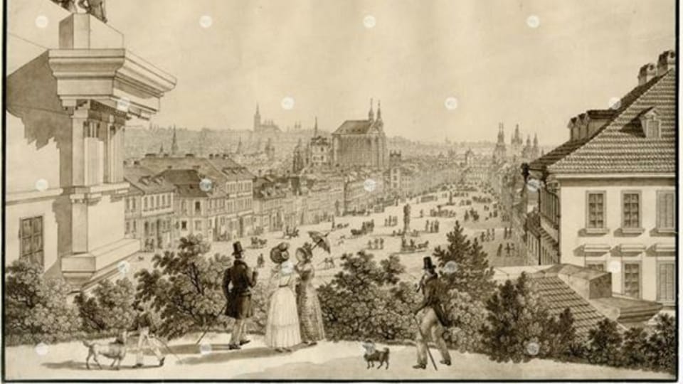 Вацлавская площадь в 1835 году, фото: Архив Музея города Праги Вацлавская площадь в 1835 году, фото: Архив Музея города Праги